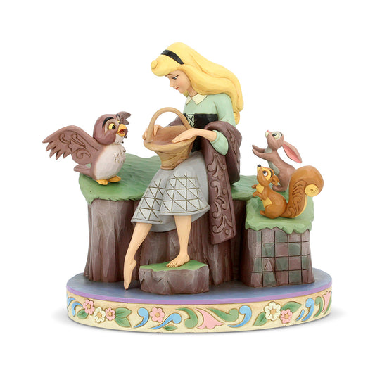 DISNEY TRADITIONS BY JIM SHORE SLEEPING BEAUTY 60TH ANNIVERSARY WITH ANIMALS 20CM