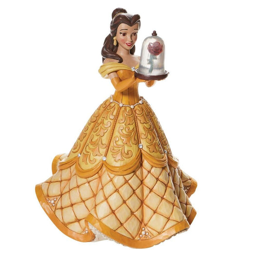 DISNEY TRADITIONS BY JIM SHORE LARGE BELLE DELUXE 30TH ANNIVERSARY BEAUTY & THE BEAST 38CM