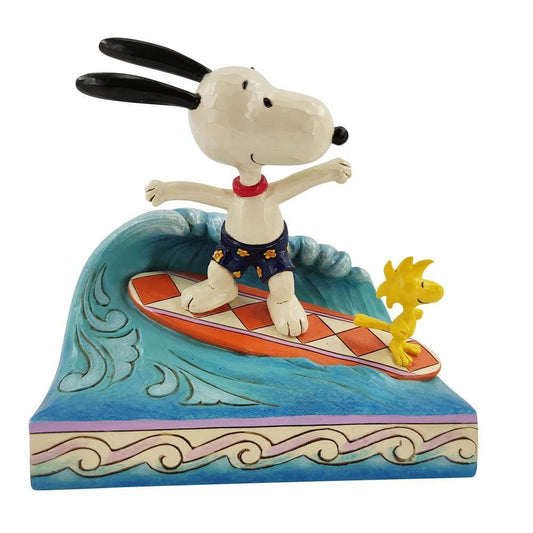 PEANUTS BY JIM SHORE SNOOPY & WOODSTOCK SURFING 14CM