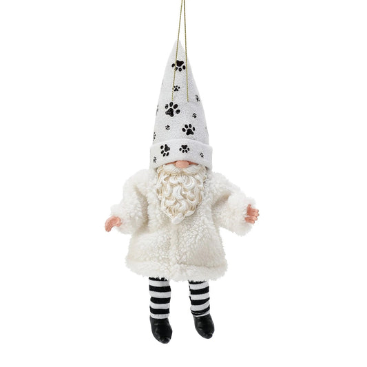 DEPARTMENT 56 POSSIBLE DREAMS HANGING GNOME WHITE FURRY PET 20CM