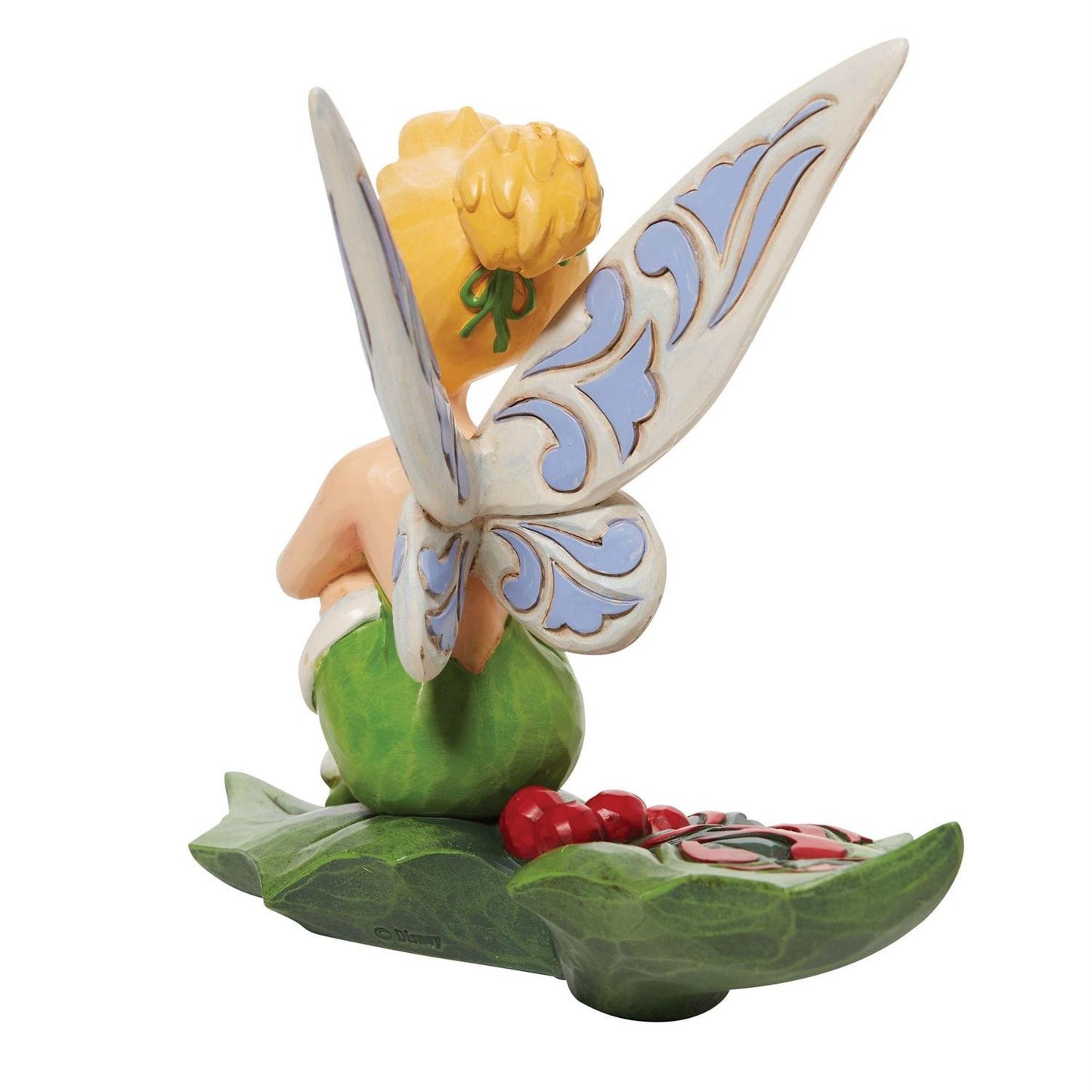 DISNEY TRADITIONS BY JIM SHORE CHRISTMAS TINKER BELL SITTING ON HOLLY 16CM