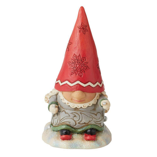 HEARTWOOD CREEK BY JIM SHORE GNOME WITH BRAIDS SKIING 11CM