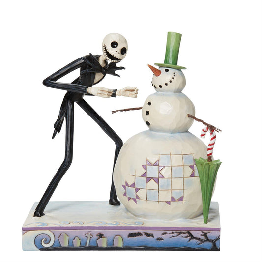 DISNEY TRADITIONS BY JIM SHORE NIGHTMARE BEFORE CHRISTMAS JACK WITH SNOWMAN