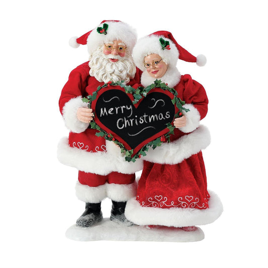 DEPARTMENT 56 POSSIBLE DREAMS CHRISTMAS SANTA & MRS CLAUS WISHING YOU THE MERRIEST