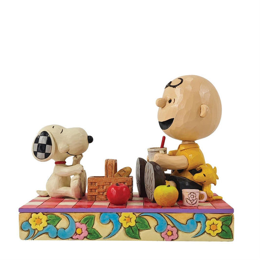 PEANUTS BY JIM SHORE SNOOPY, WOODSTOCK & CHARLIE ON A PICNIC