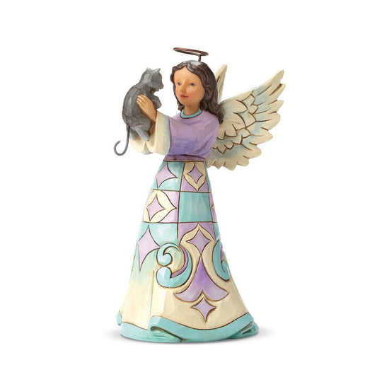 HEARTWOOD CREEK BY JIM SHORE CHRISTMAS PINT SIZED ANGEL WITH KITTEN 12.5CM