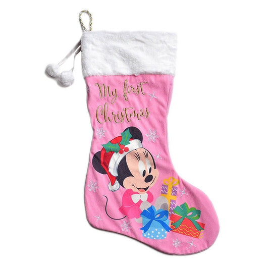 WIDDOP & CO DISNEY CHRISTMAS HANGING STOCKING MINNIE MOUSE "MY FIRST CHRISTMAS" 59CM