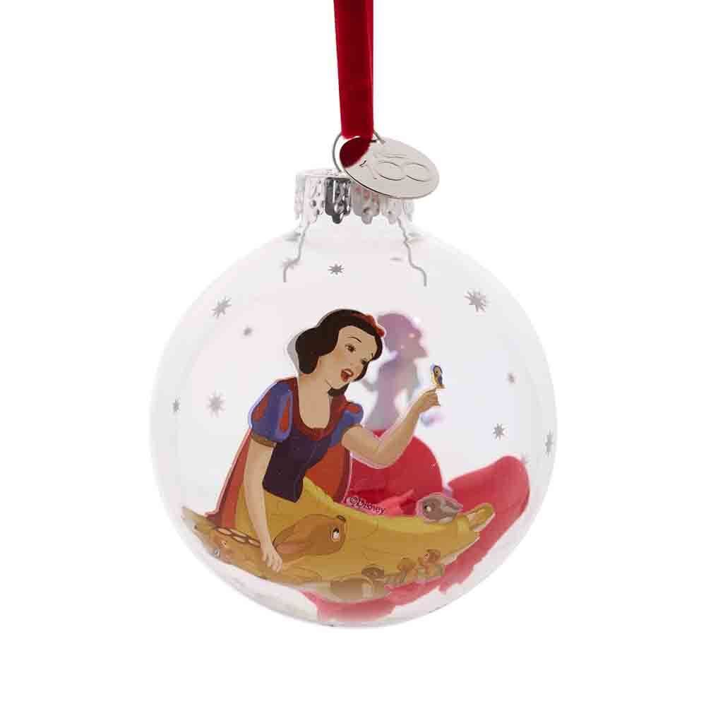 DISNEY 100 YEARS CHRISTMAS GLASS BAUBLE SNOW WHITE