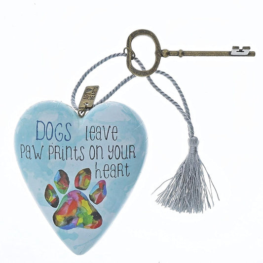 ART HEART DOGS LEAVE PAW PRINTS ON YOUR HEART 10CM