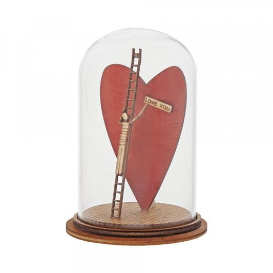 TINY TOWN BY KLOCHE LOVE YOU HEART FIGURINE IN DOME 8.5CM