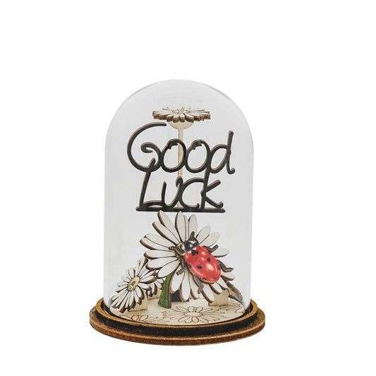 TINY TOWN BY KLOCHE GOOD LUCK FIGURINE IN DOME
