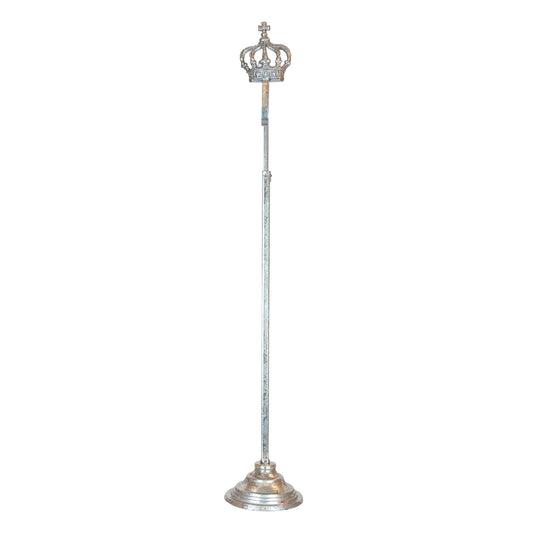 PURE CHRISTMAS METAL SILVER STOCKING AND WREATH HOLDER WITH CROWN HEIGHT BETWEEN 73CM AND 118CM