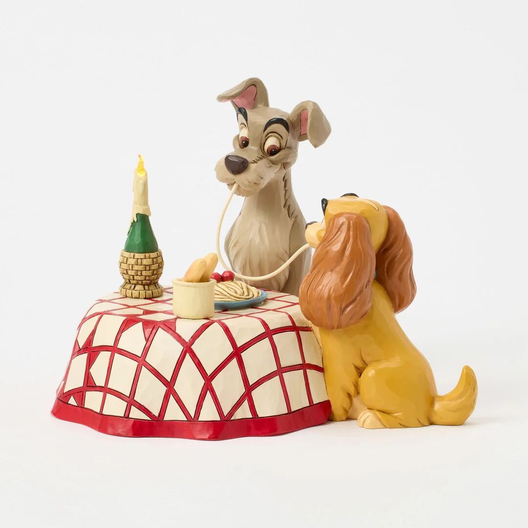 DISNEY TRADITIONS BY JIM SHORE LADY & THE TRAMP SPAGHETTI SCENE