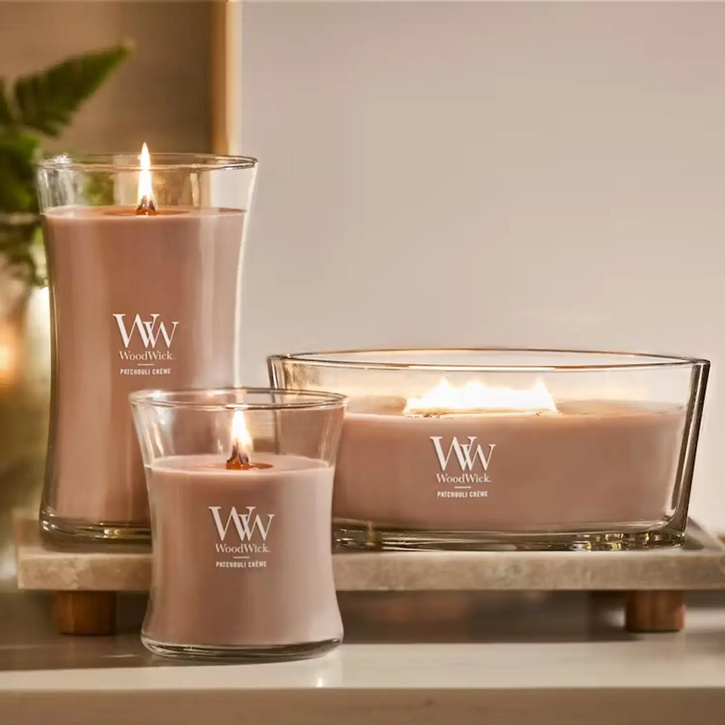 WoodWick Candle Patchouli Crème Medium