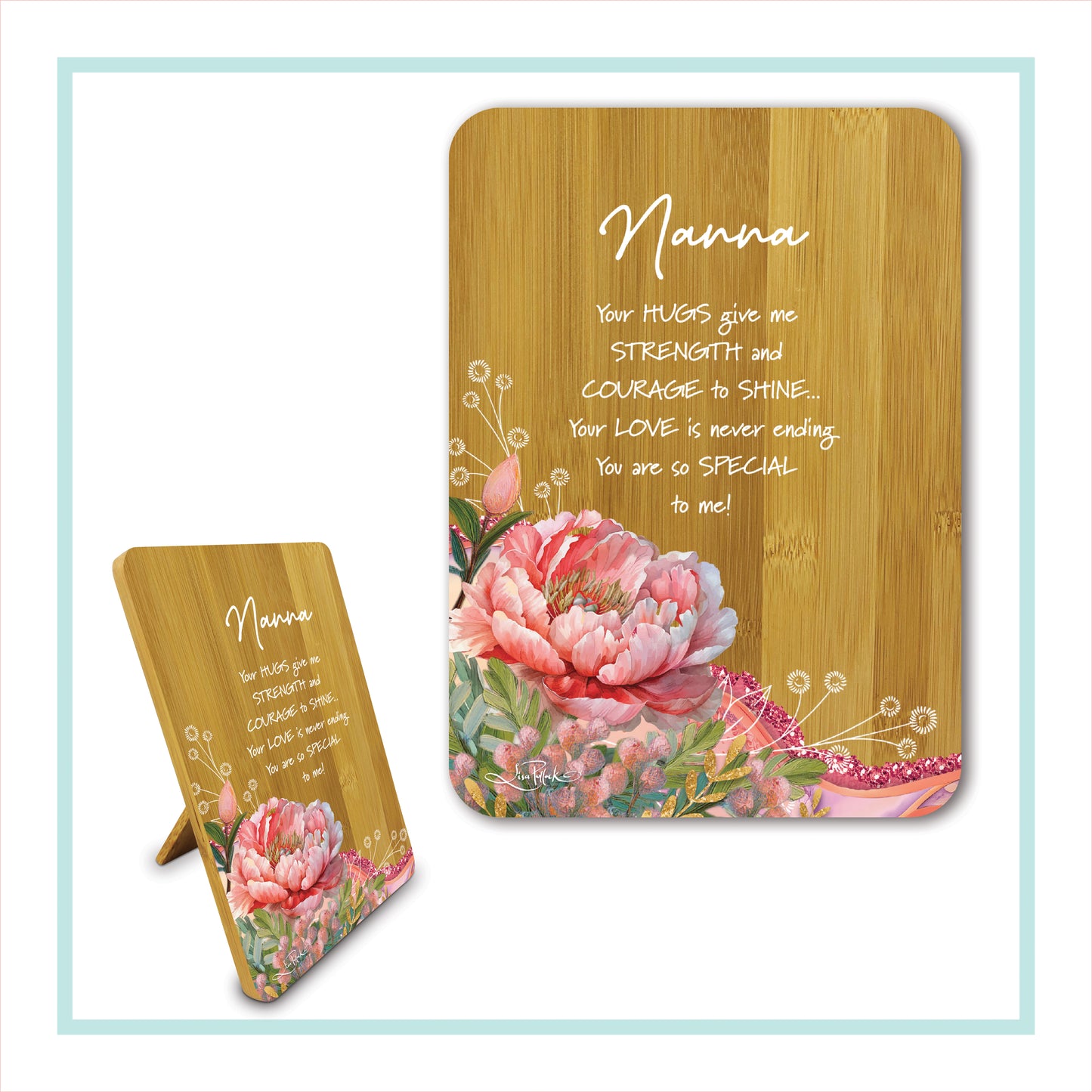 Lisa Pollock Verse Plaque Nanna Peony