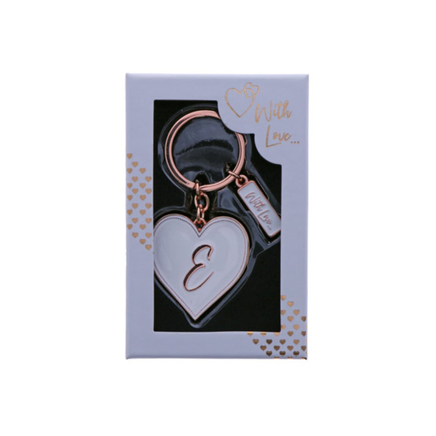 INITIAL KEYRING "E" IN ROSE GOLD