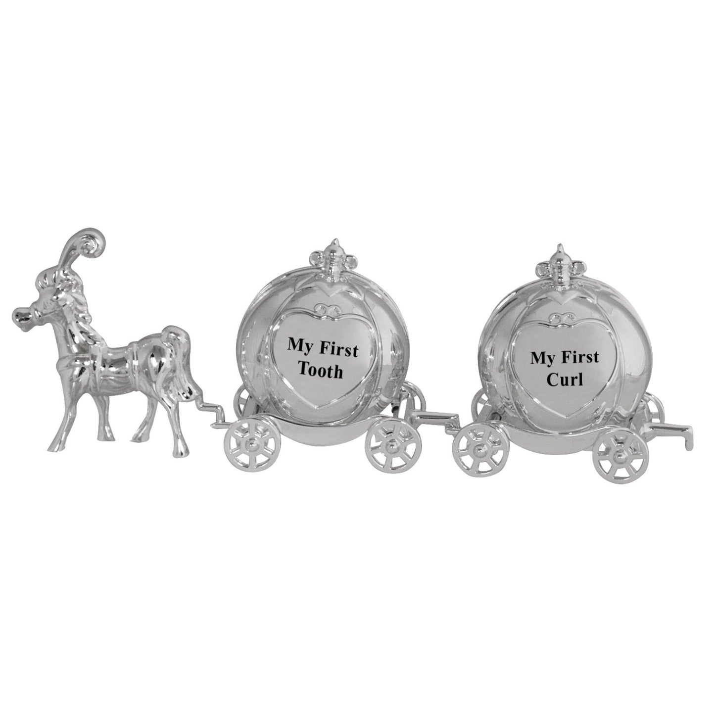 MINI PUMPKIN FIRST TOOTH & CURL CARRIAGE SET SILVER FINISH