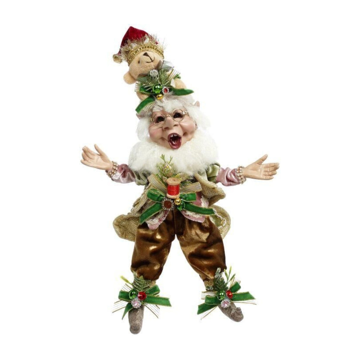 MARK ROBERTS CHRISTMAS TEDDY BEAR ELF SMALL