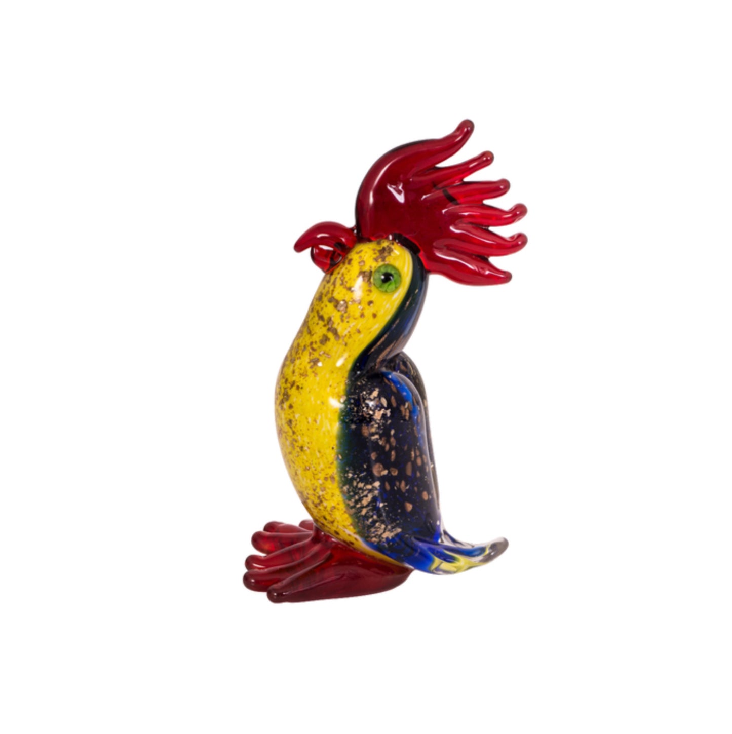 ZIBO ART GLASS PARROT CAPTAIN FLINT