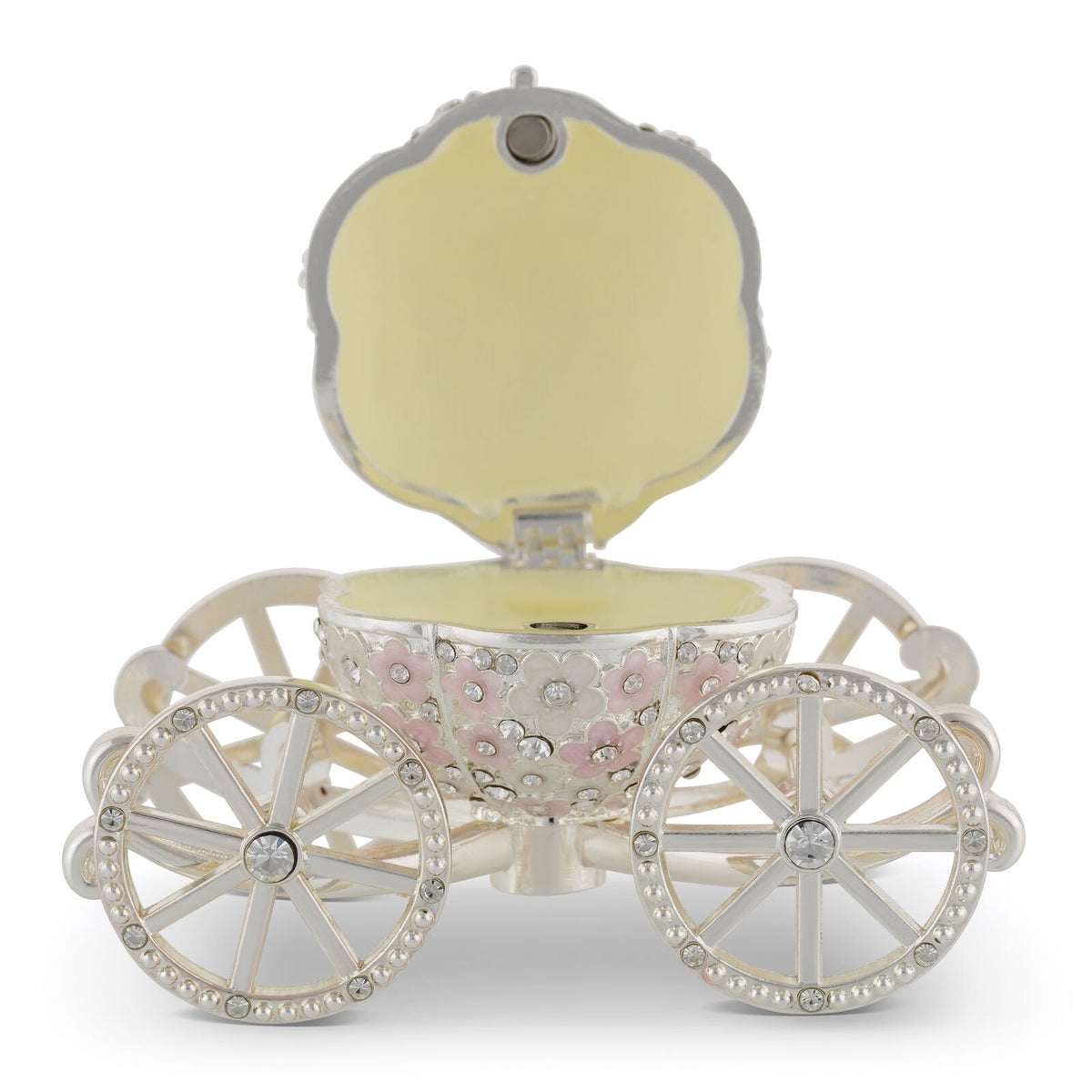 Jewellery Box Trinket Sophie Pumpkin Carriage Pink & White Daisy Design