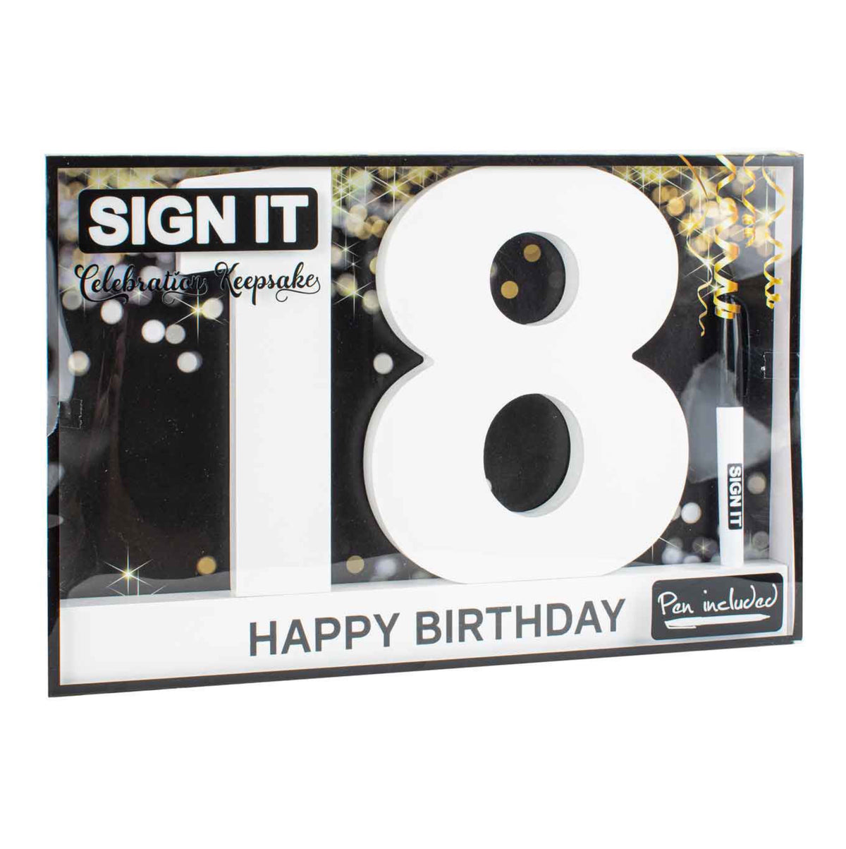 Signature Block White Large 18th Birthday