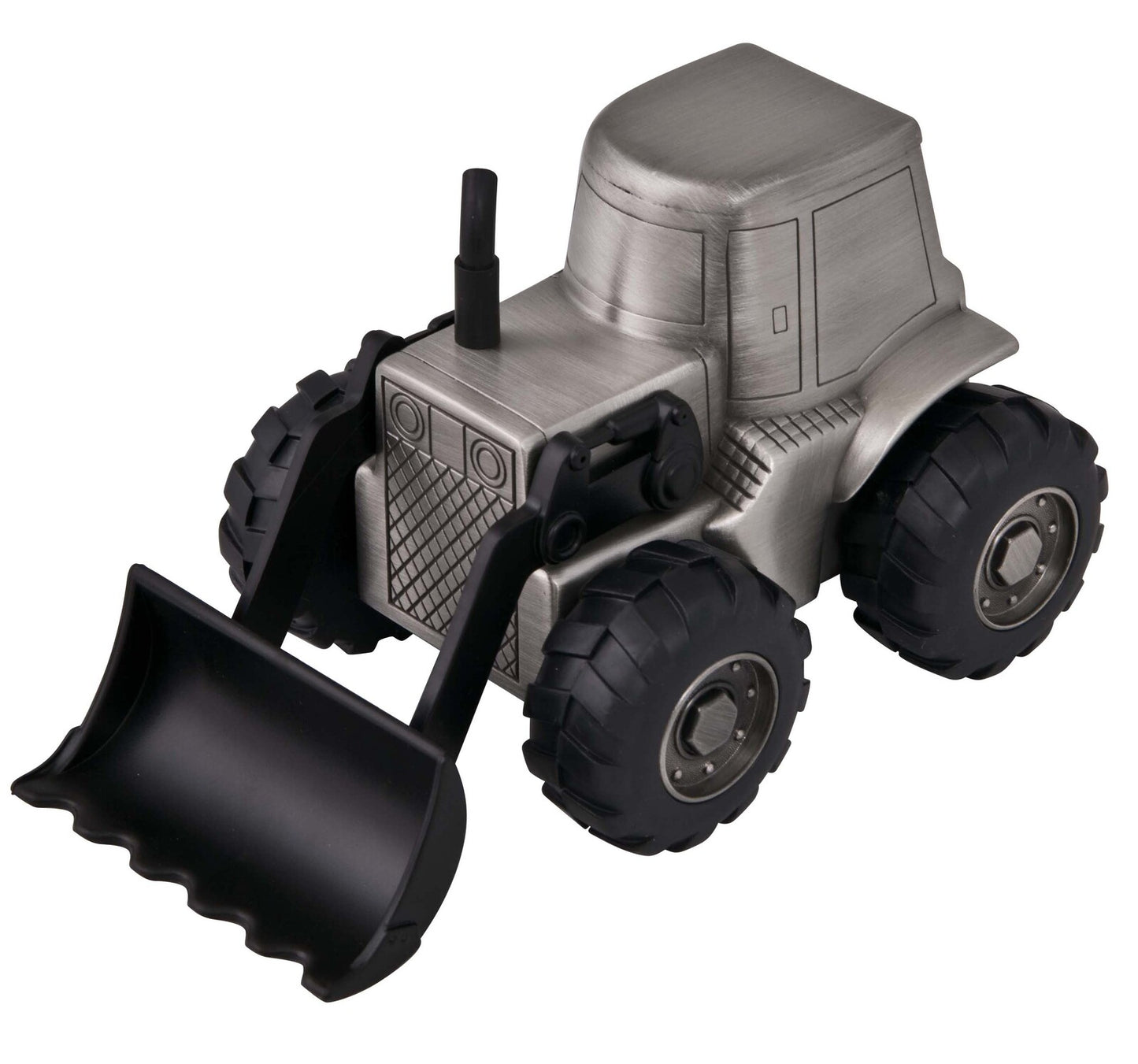 MONEY BANK DIGGER FRONT LOADER PEWTER FINISH