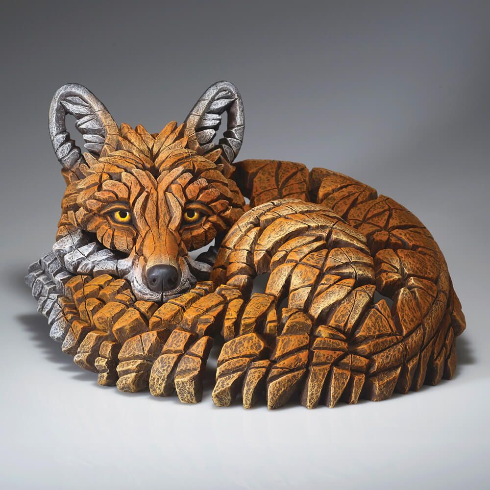 EDGE SCULPTURE CURLED UP FOX FIGURE