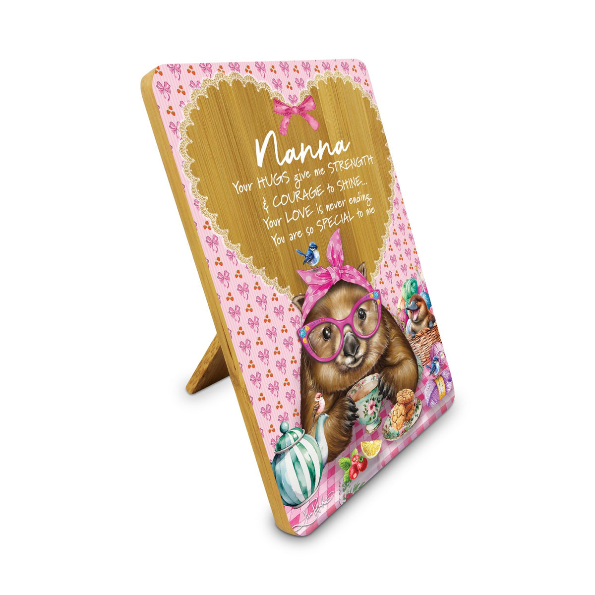 Lisa Pollock Bamboo Verse Plaque Wonda Wombat Nanna
