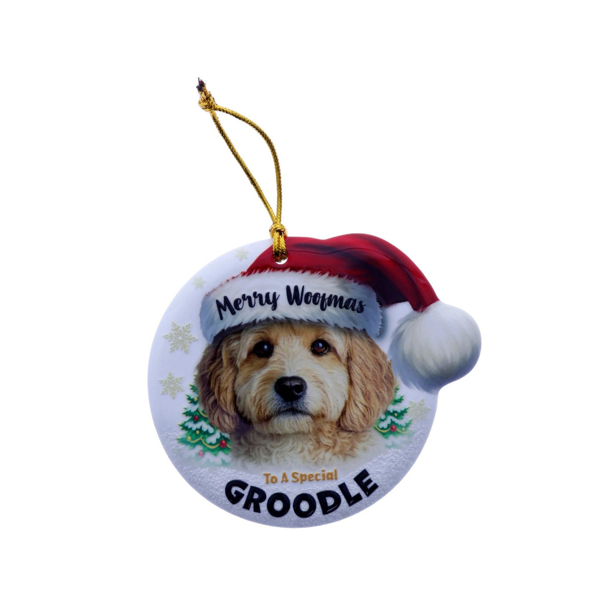 Christmas Sentiment Ceramic Plaque Dog Groodle