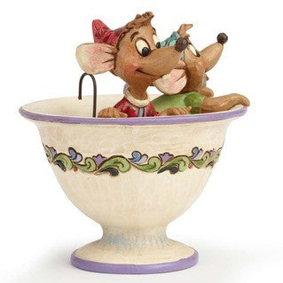 DISNEY TRADITIONS BY JIM SHORE JAQ & GUS IN TEACUP 11CM