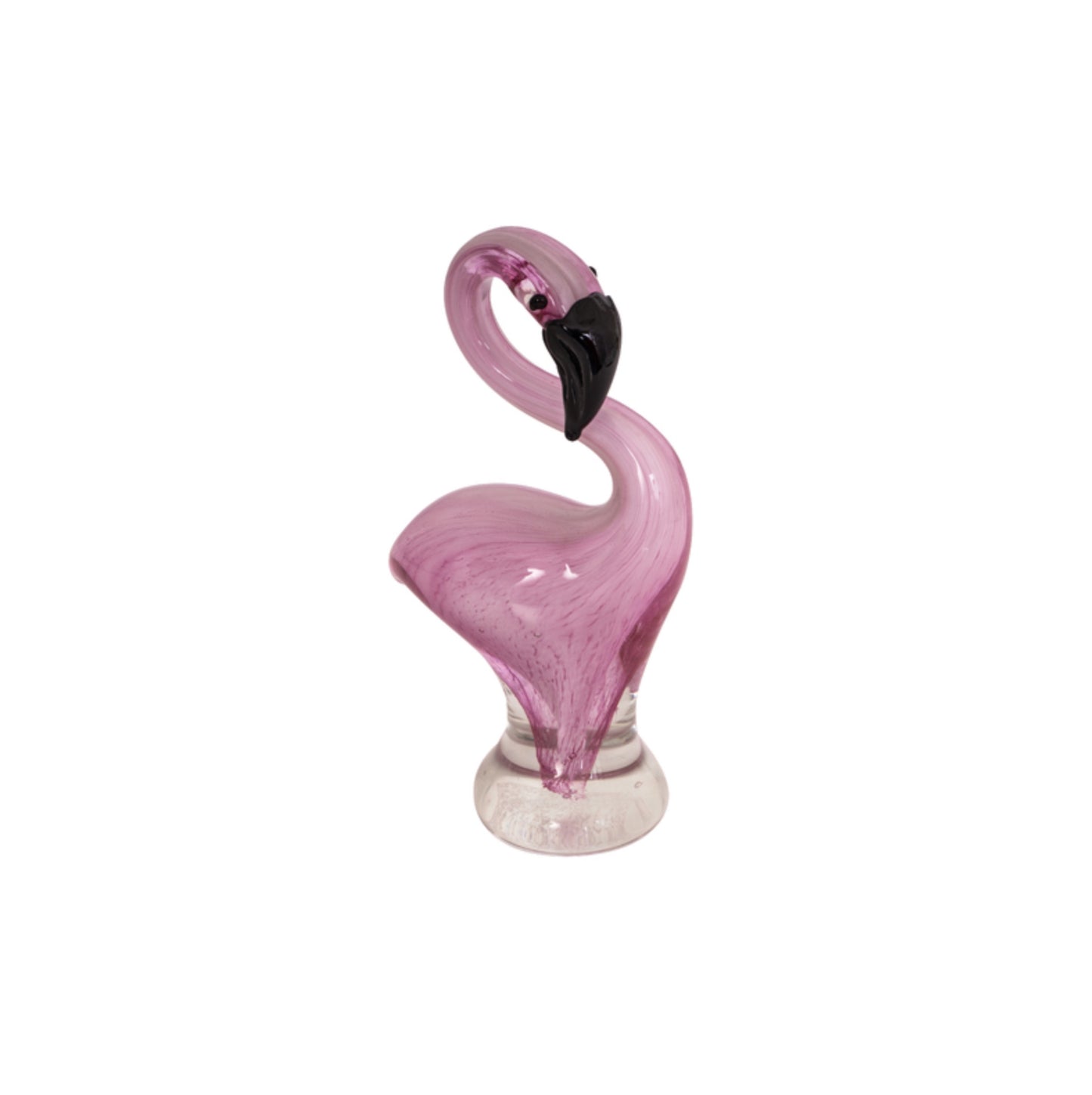 ZIBO ART GLASS FLAMINGO PINKY