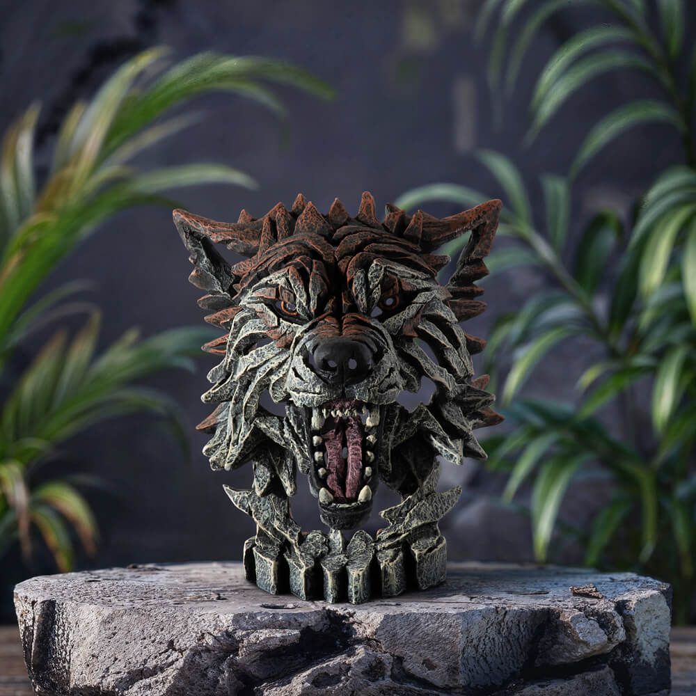 EDGE SCULPTURE MINIATURE WOLF BUST