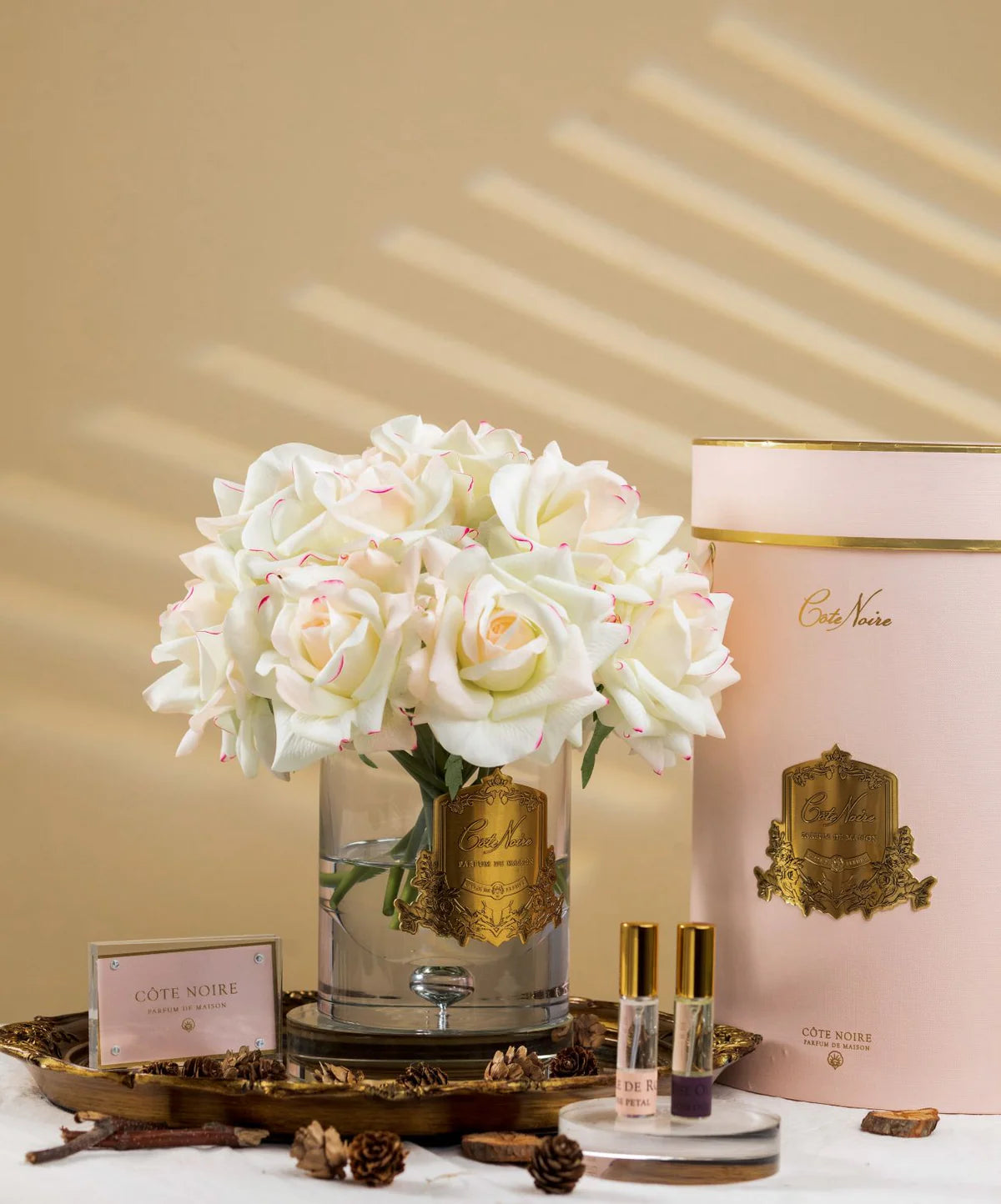 Cote Noire Luxury Grand Bouquet Pink Blush Gold Badge In Pink Box