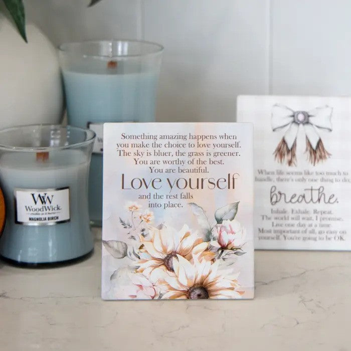 Saddle & Bloom Verse Plaque Love