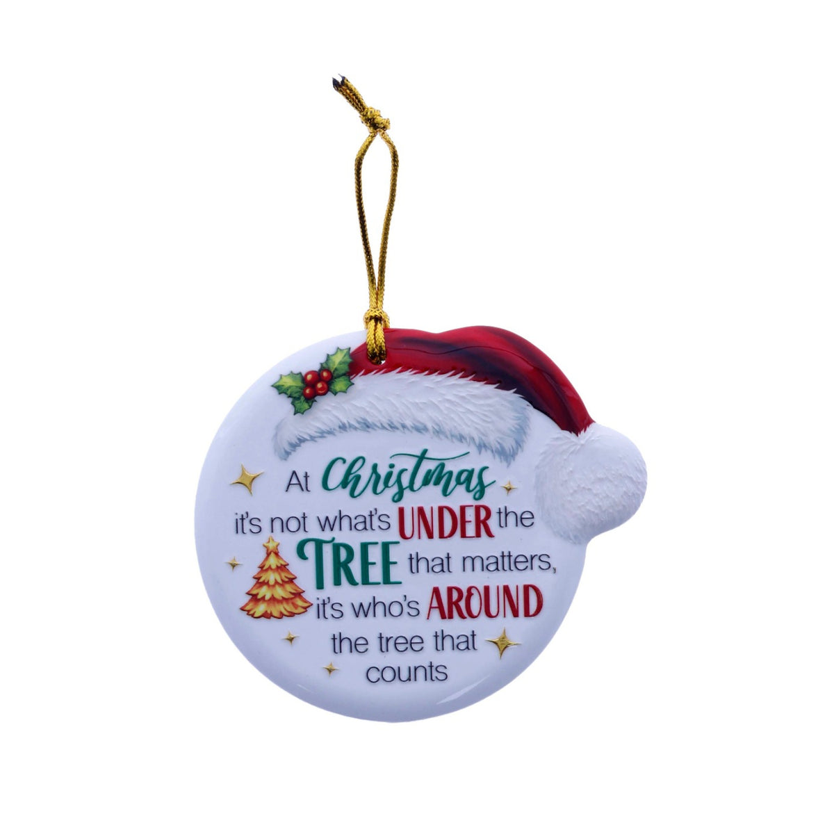 Christmas Sentiment Ceramic Plaque Around The Tree