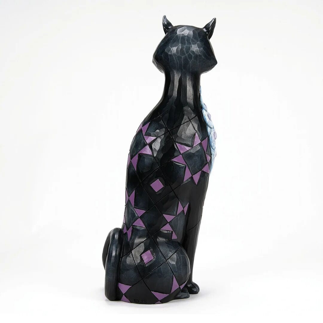 HEARTWOOD CREEK BY JIM SHORE HALLOWEEN BLACK CAT WITH LED GLOW EYES