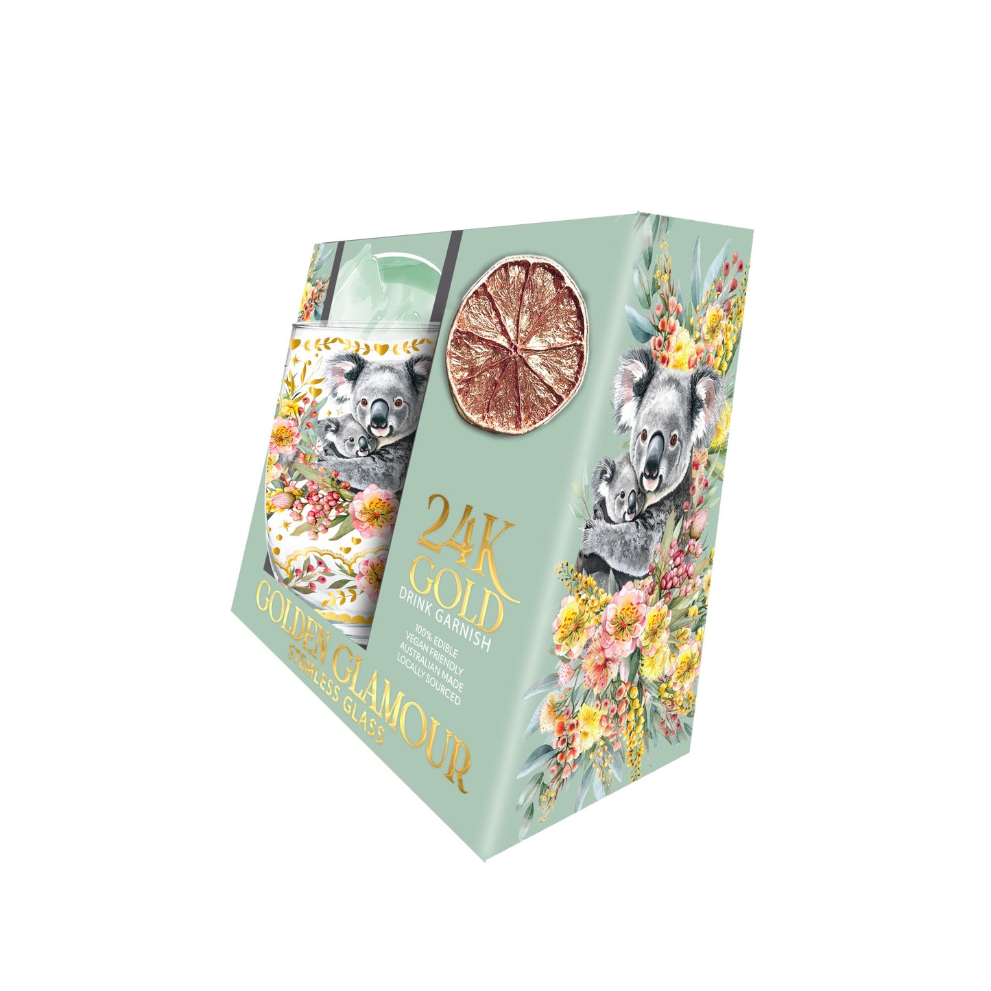 Lisa Pollock Stemless Glass Gold Detailing With 24K Gold Lime Garnish Country Cuddles