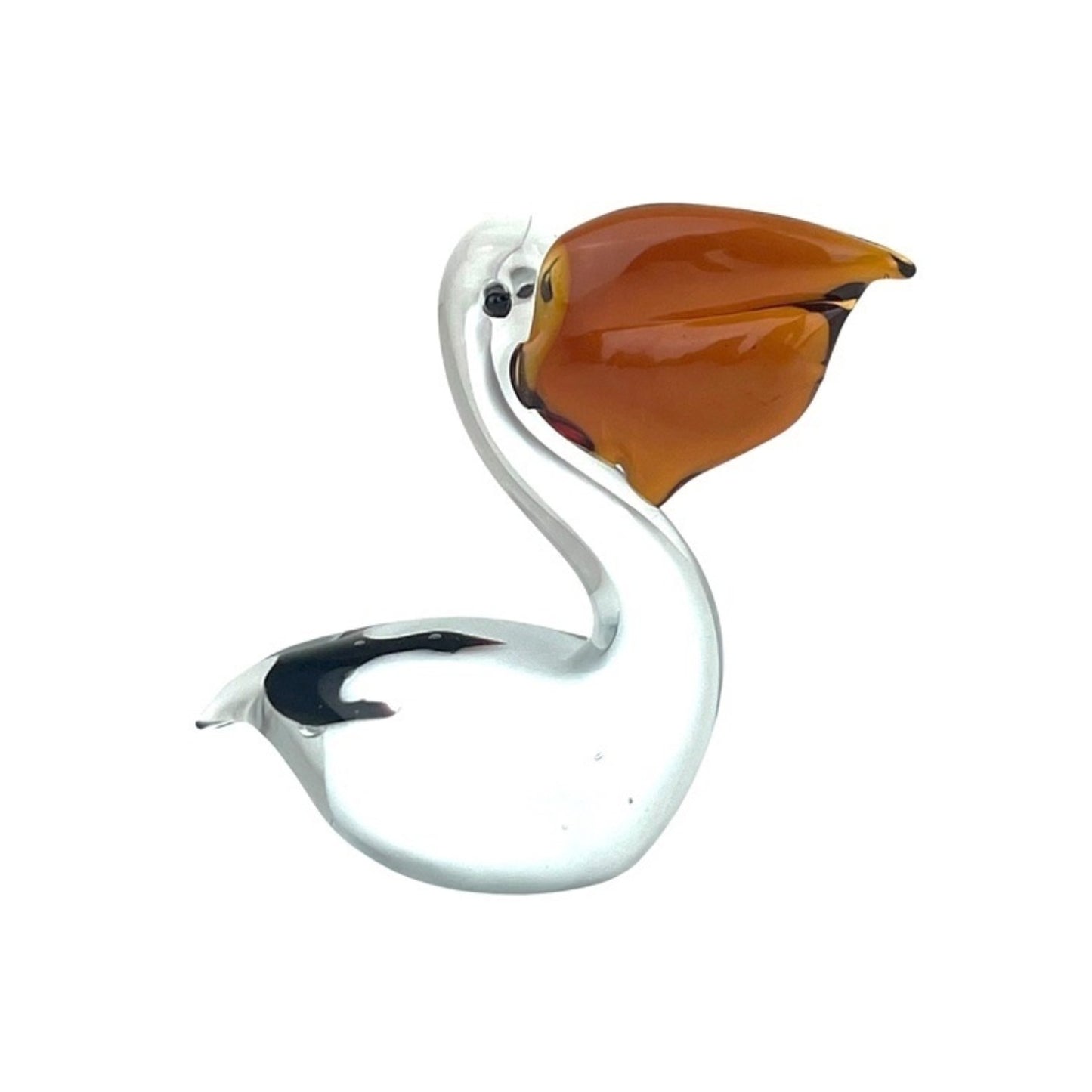 ZIBO ART GLASS MINIATURE PELICAN MR PROUD