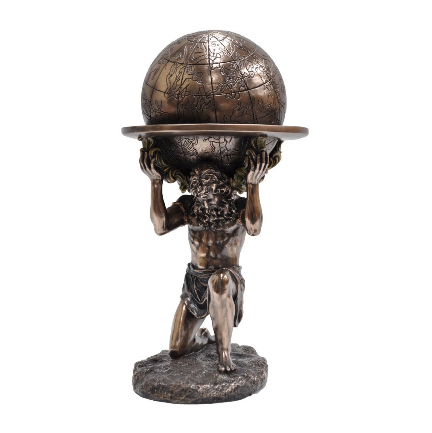 VERONESE DESIGNS BRONZE ATLAS KNEELING SMALL FIGURINE
