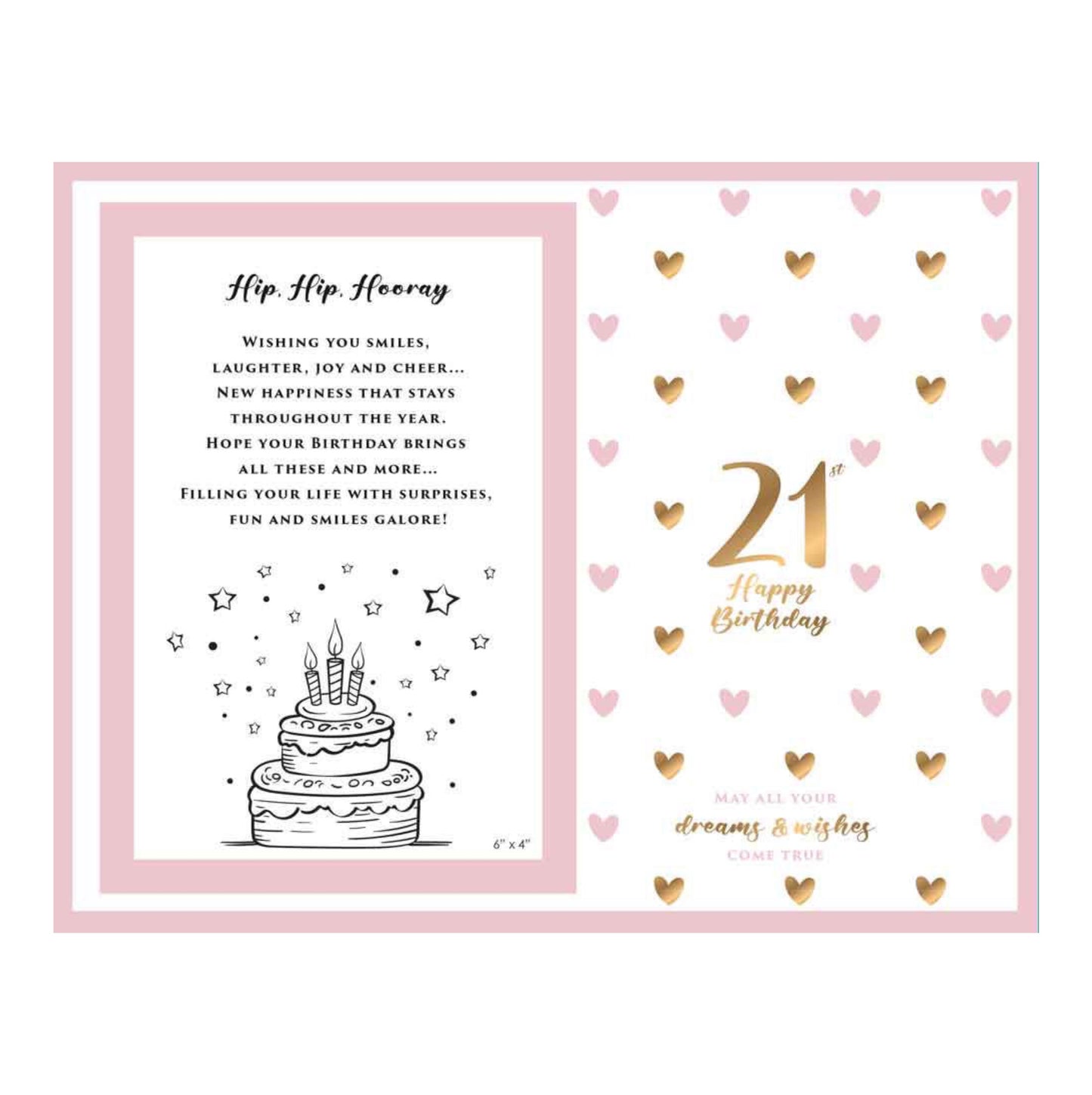 Birthday Photo Frame Glass Sweet Hearts 21st
