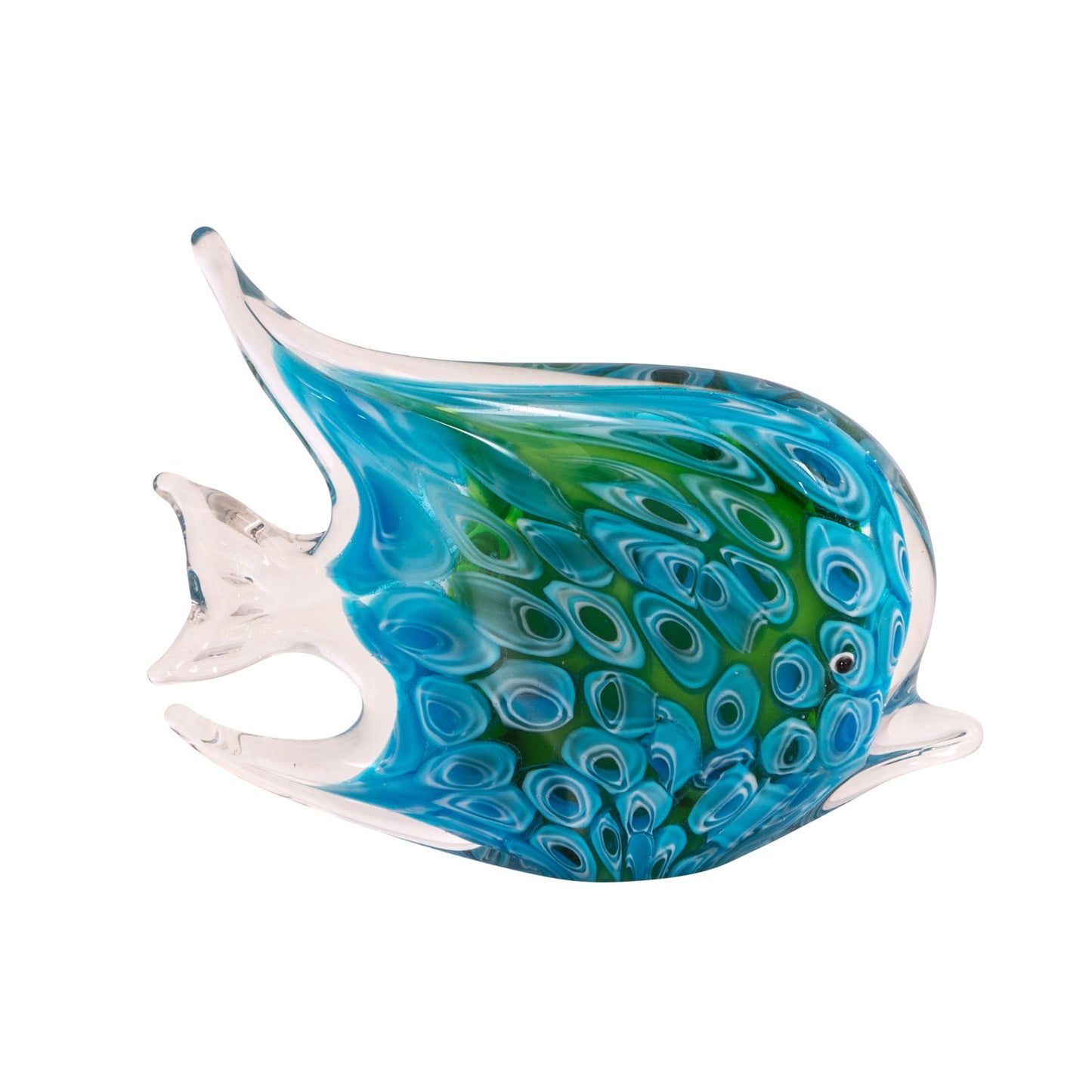 ZIBO ART GLASS FISH BLUE HOLAC