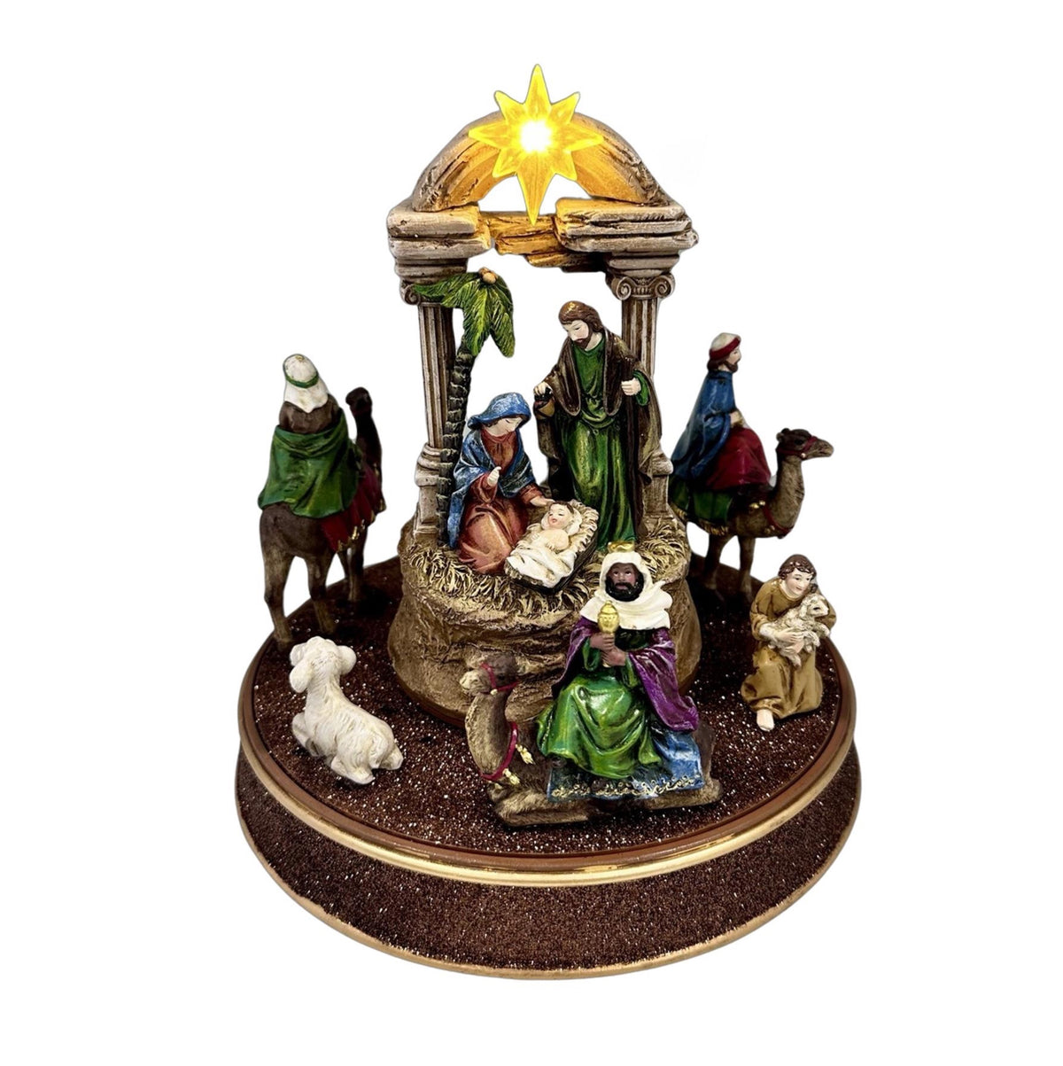 Christmas Carousel Nativity Set With LED Light & Music