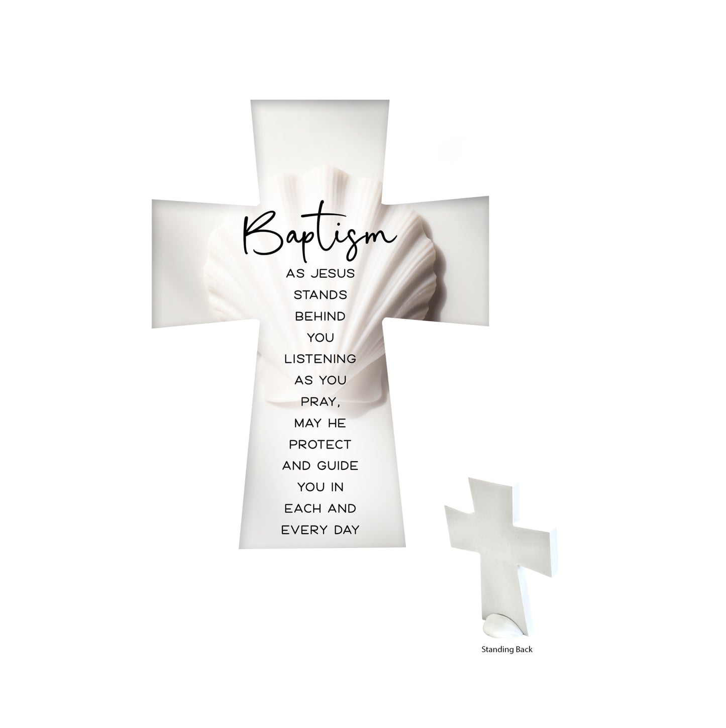 CERAMIC STANDING CROSS BAPTISM