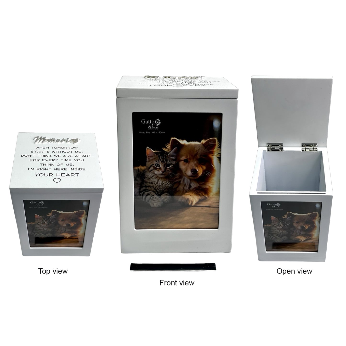 Memorial Pet Keepsake Box With Photo's White