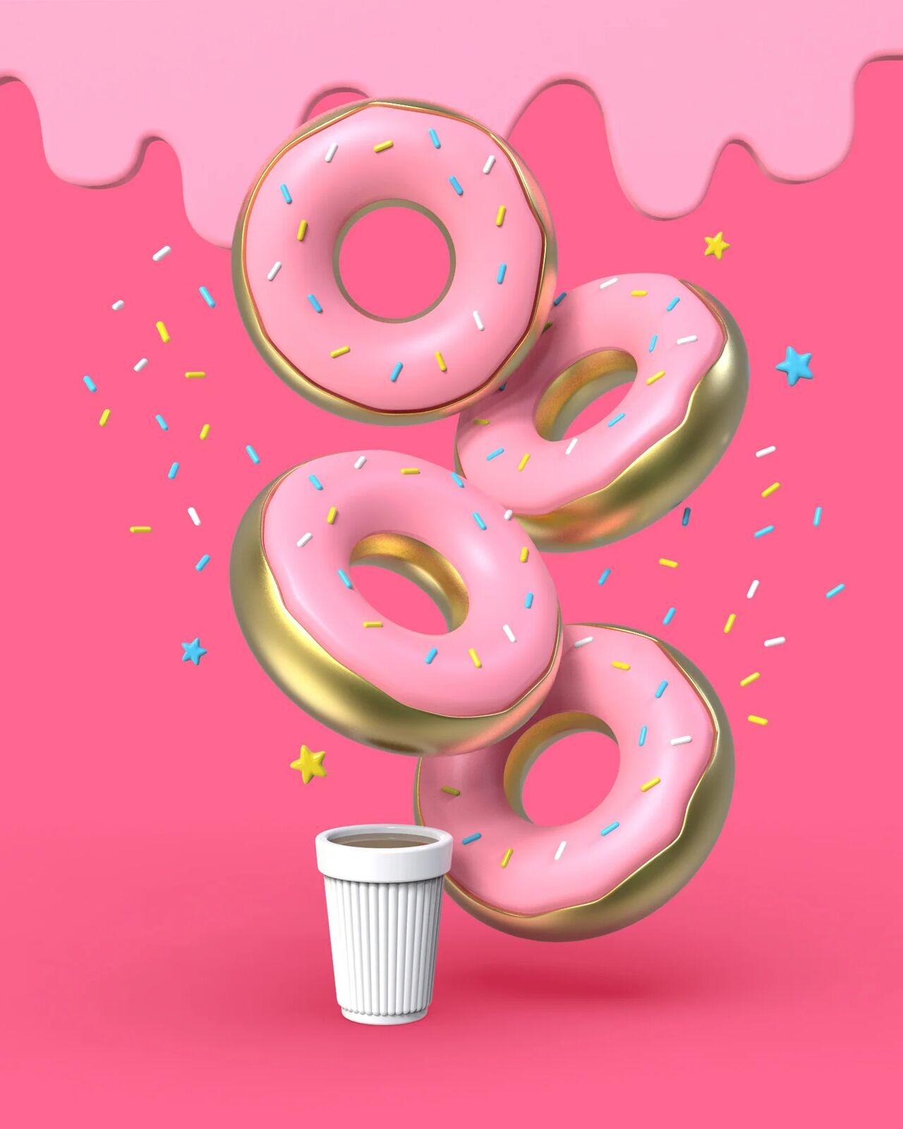 METALMORPHOSE KEYCHAIN DONUT & COFFEE