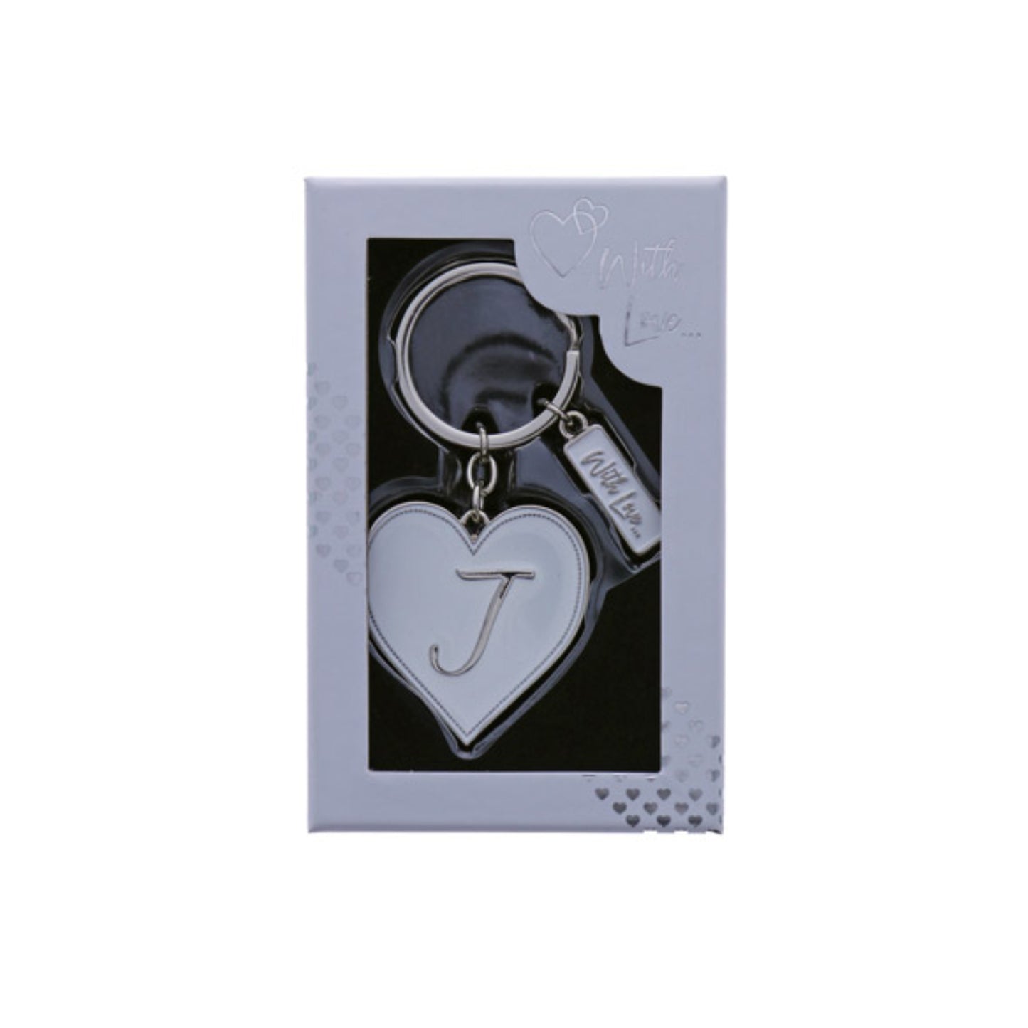 INITIAL KEYRING "J" IN SILVER