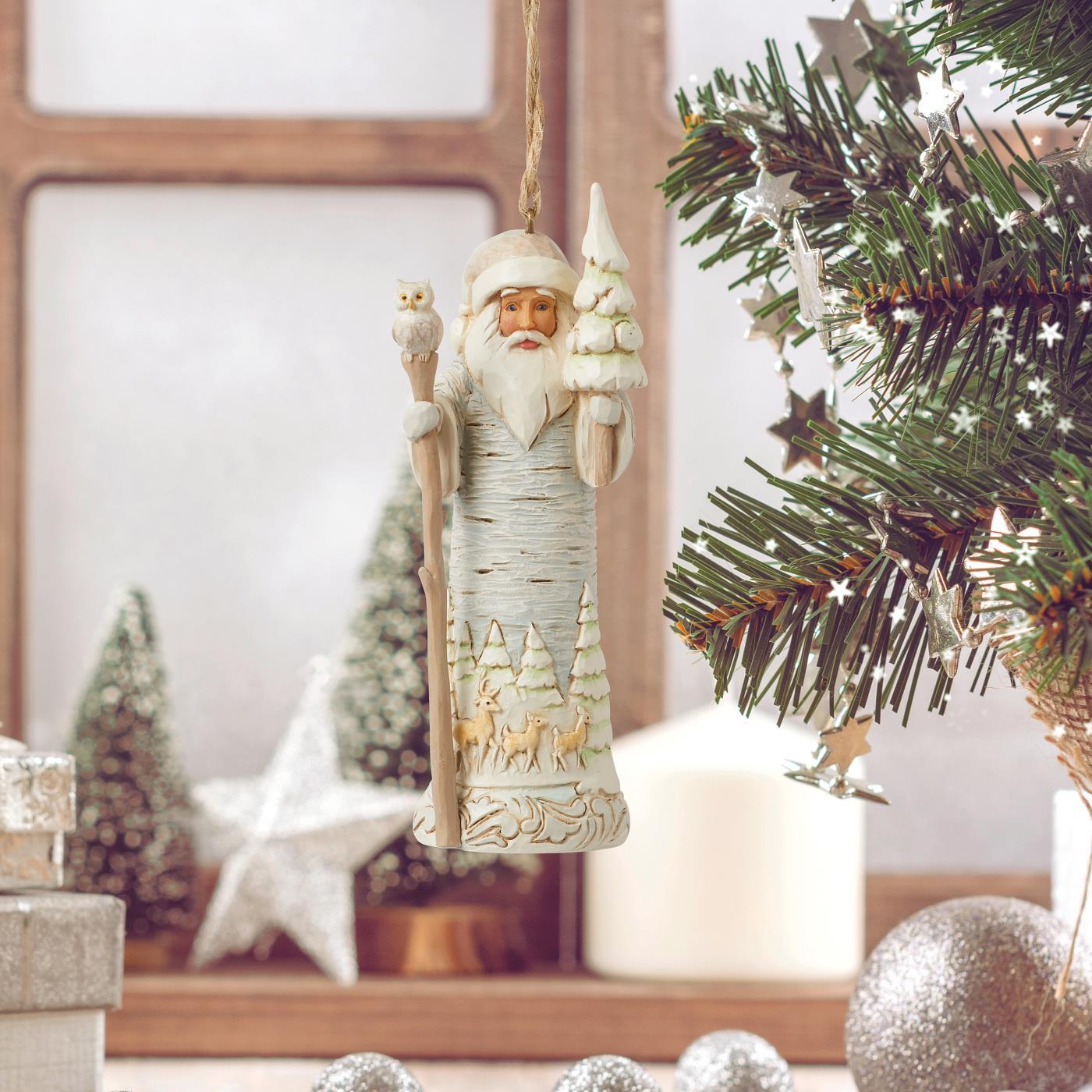 HEARTWOOD CREEK HANGING ORNAMENT SANTA BIRCH BARK