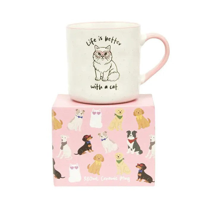Dog Mug Loved By My Life Is Better With A Cat