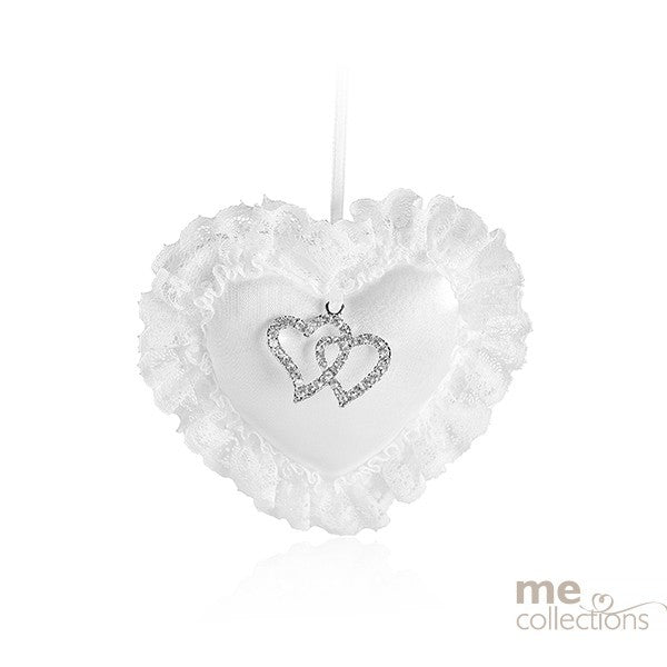 Wedding Charm Padded Miniature Heart White