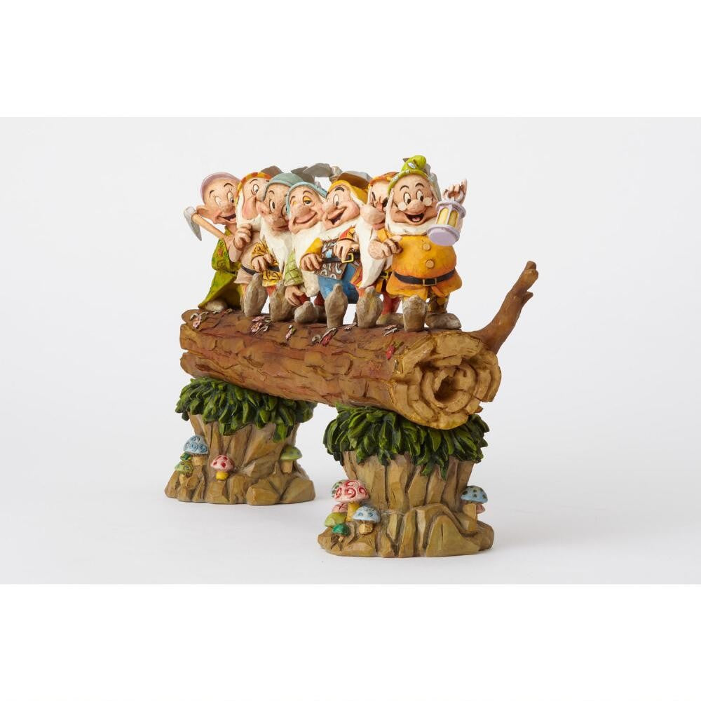 DISNEY TRADITIONS BY JIM SHORE SEVEN DWARFS ON LOG 33CM
